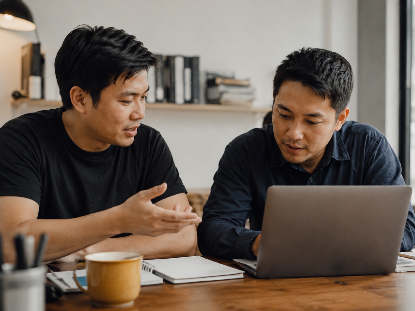 The Weavo founding team — the managing director and senior developer — in conversation