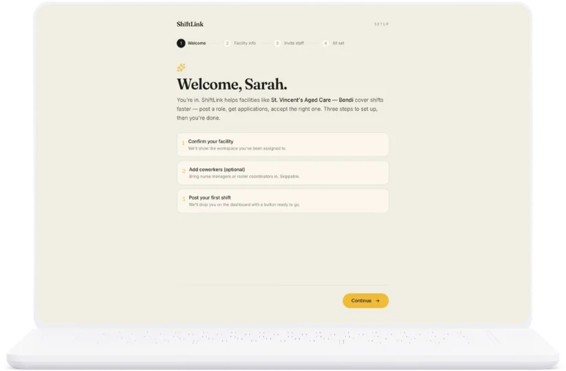 Facility onboarding